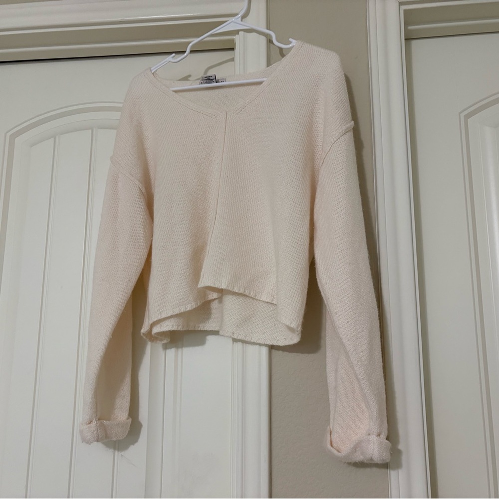 Sincerely Jules Cream V-Neck Sweater